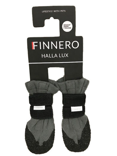 FINNERO HALLA LUX booties for dogs, 2 pcs/pack - Gray