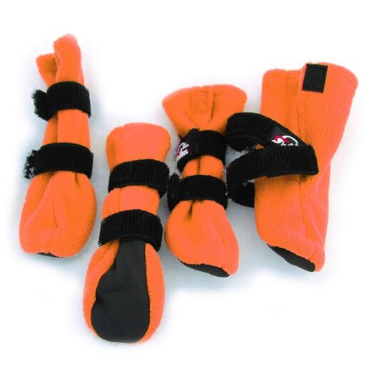 FINNERO HALLA booties for dogs, 4 pcs/pack - Orange